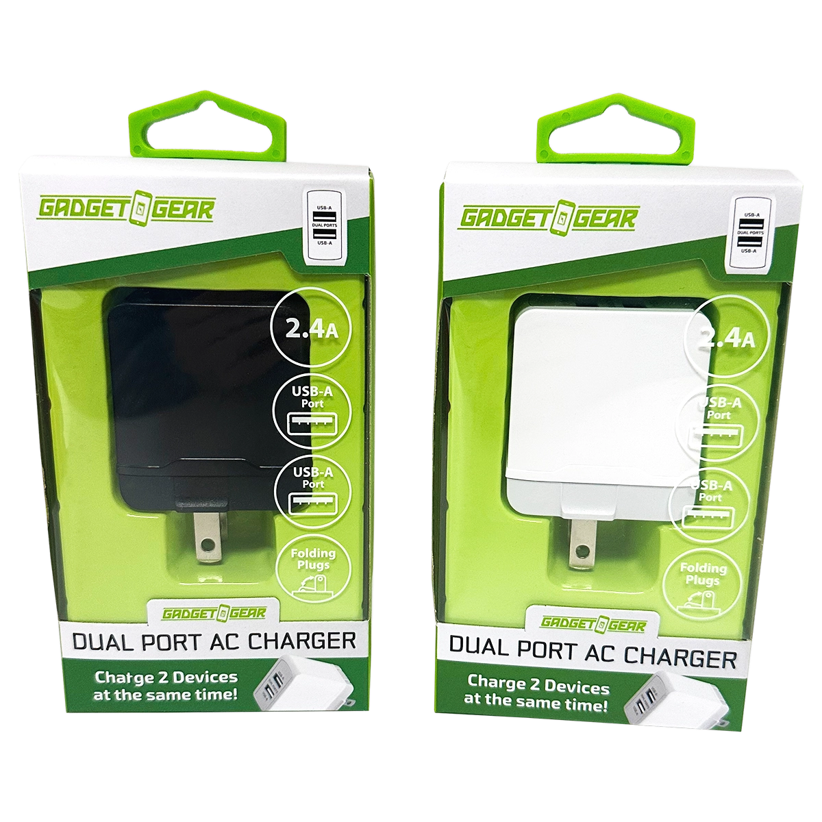 AC Wall Charger with Dual USB Port 2.4 Amp - 3 Pieces Per Pack 24629