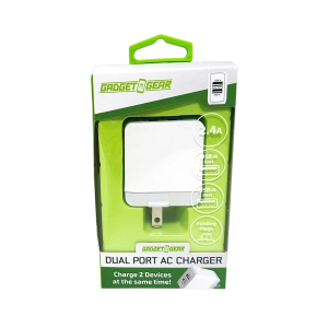 AC Wall Charger with Dual USB Port 2.4 Amp - 3 Pieces Per Pack 24629