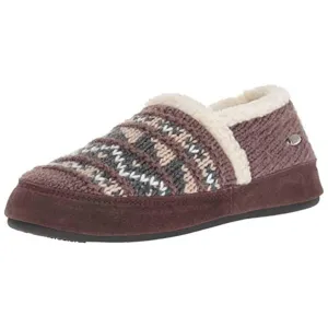 Acorn Women's Moc Slippers - Knit Uppers Cozy, Nordic Brown, Small | A18605NORWS
