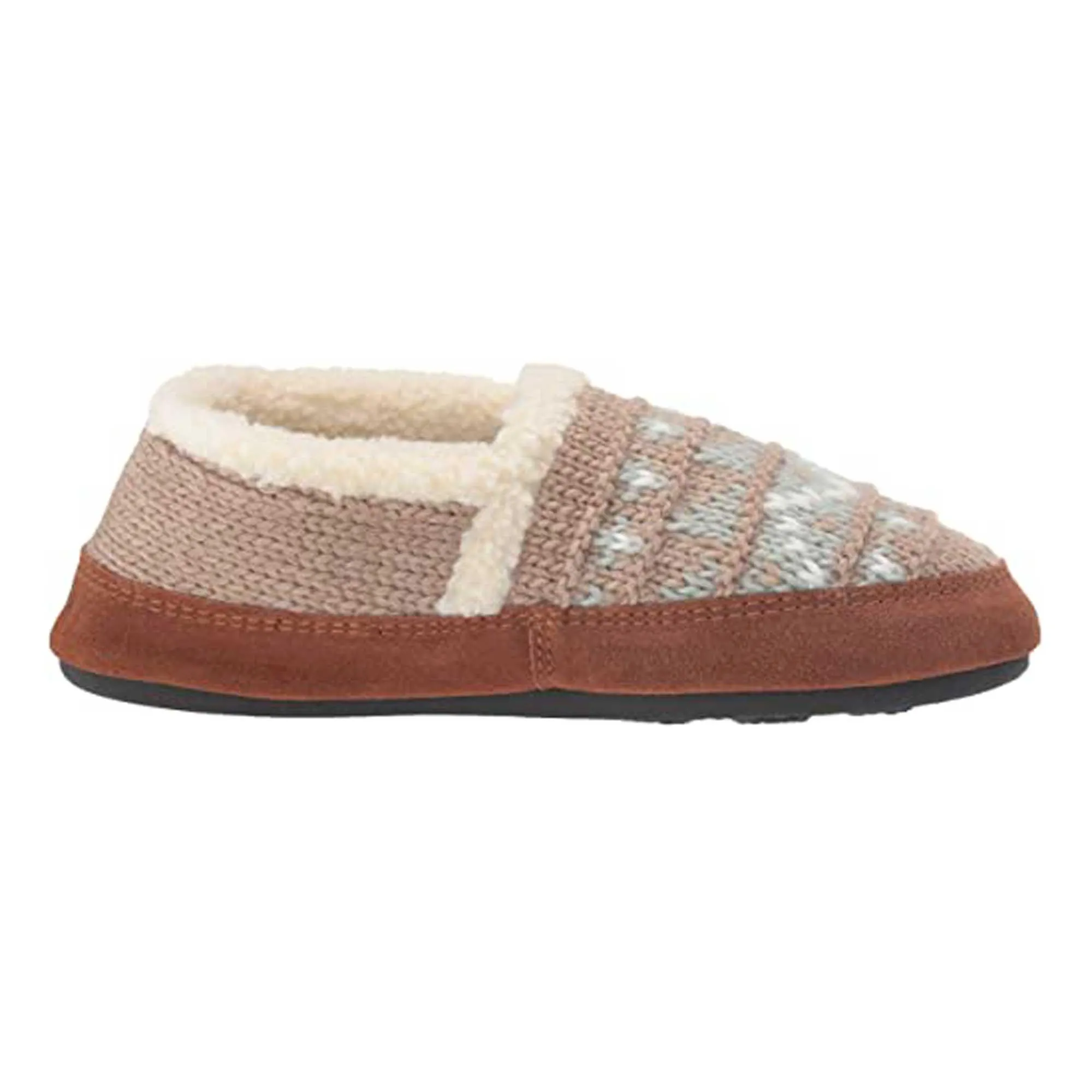 Acorn Women's Moc Slippers - Knit Uppers Cozy, Oatmeal Heather, Medium | A18605NOHWM