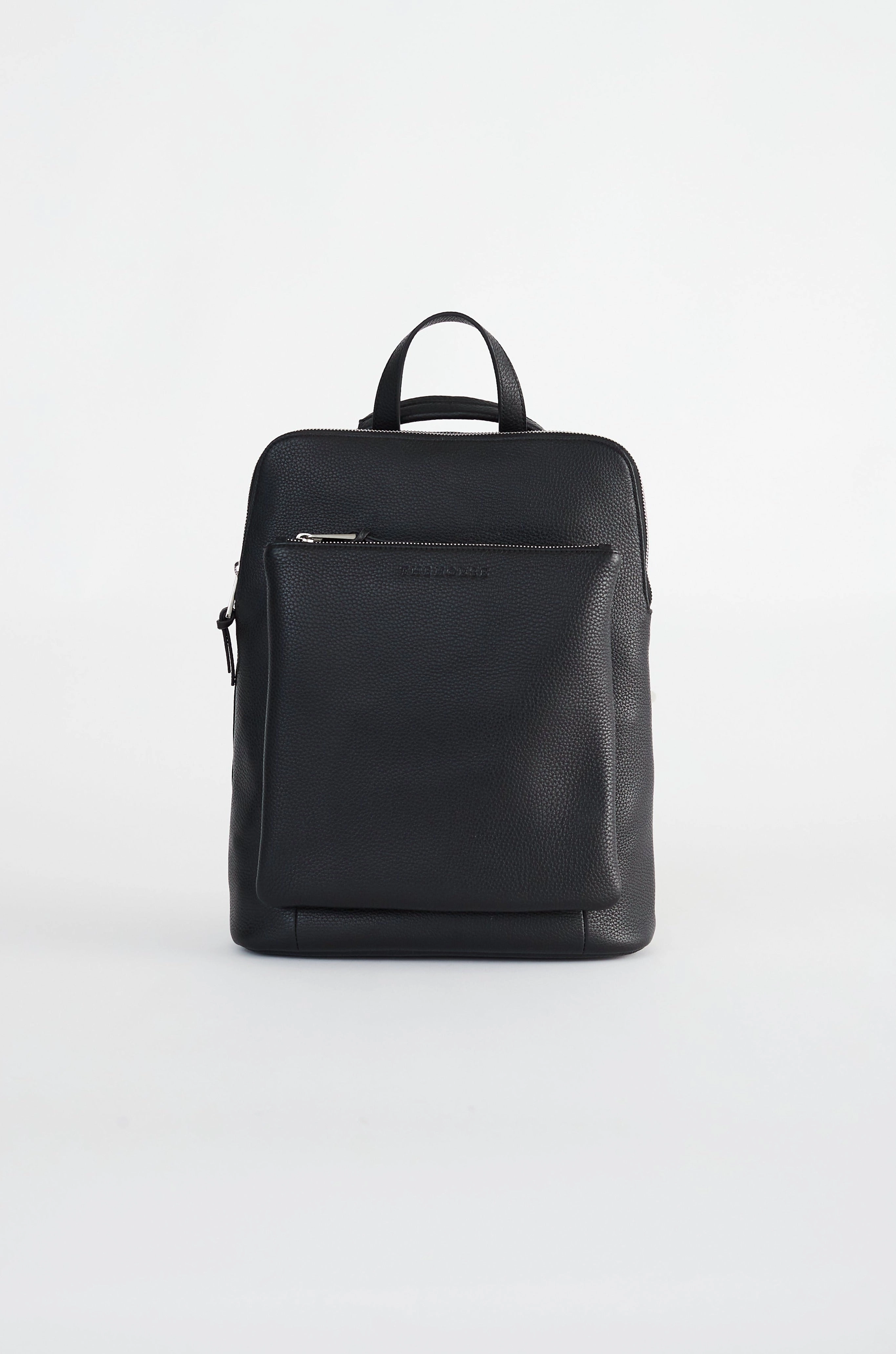 Backpack: Black Pebbled Leather
