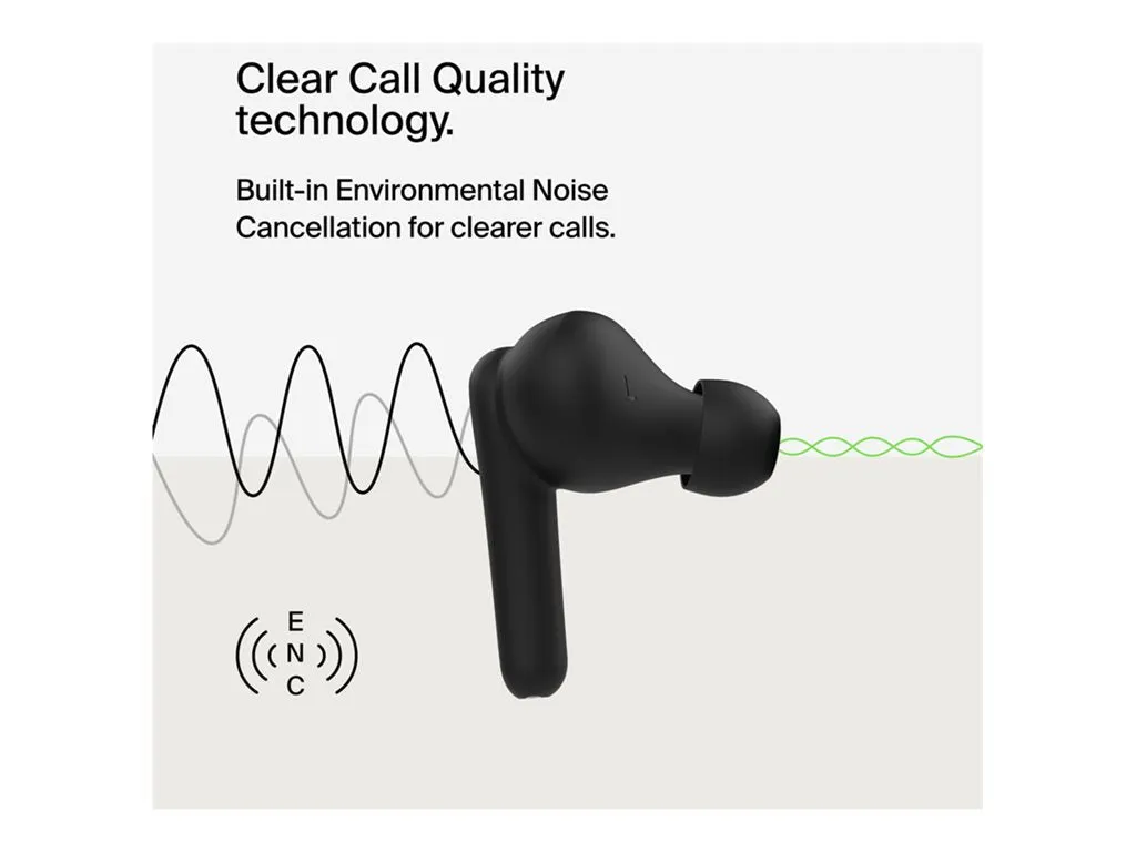 Belkin SoundForm Rhythm - True wireless earphones with mic - in-ear - Bluetooth - black AUC012BTBK