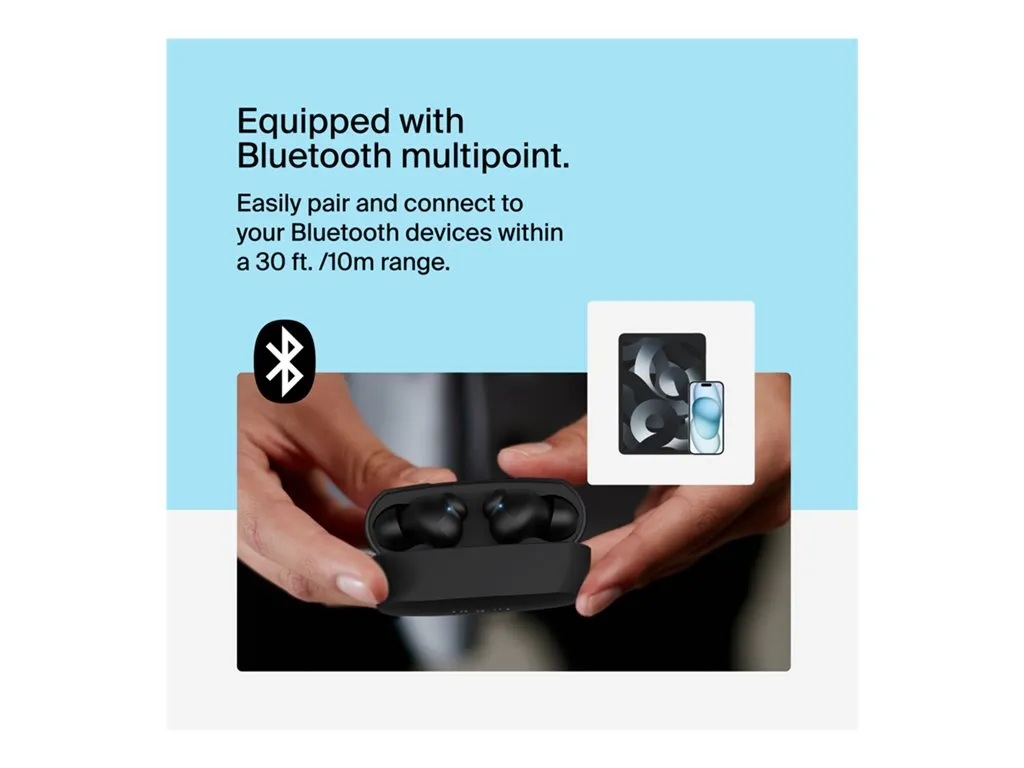 Belkin SoundForm Rhythm - True wireless earphones with mic - in-ear - Bluetooth - black AUC012BTBK