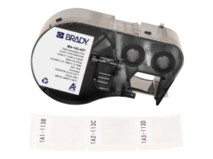 Brady B-427 - Vinyl - matte - permanent acrylic adhesive - 101.6 micron - clear, black on white - 1 in x 1.25 in 200 label(s) M4-143-427