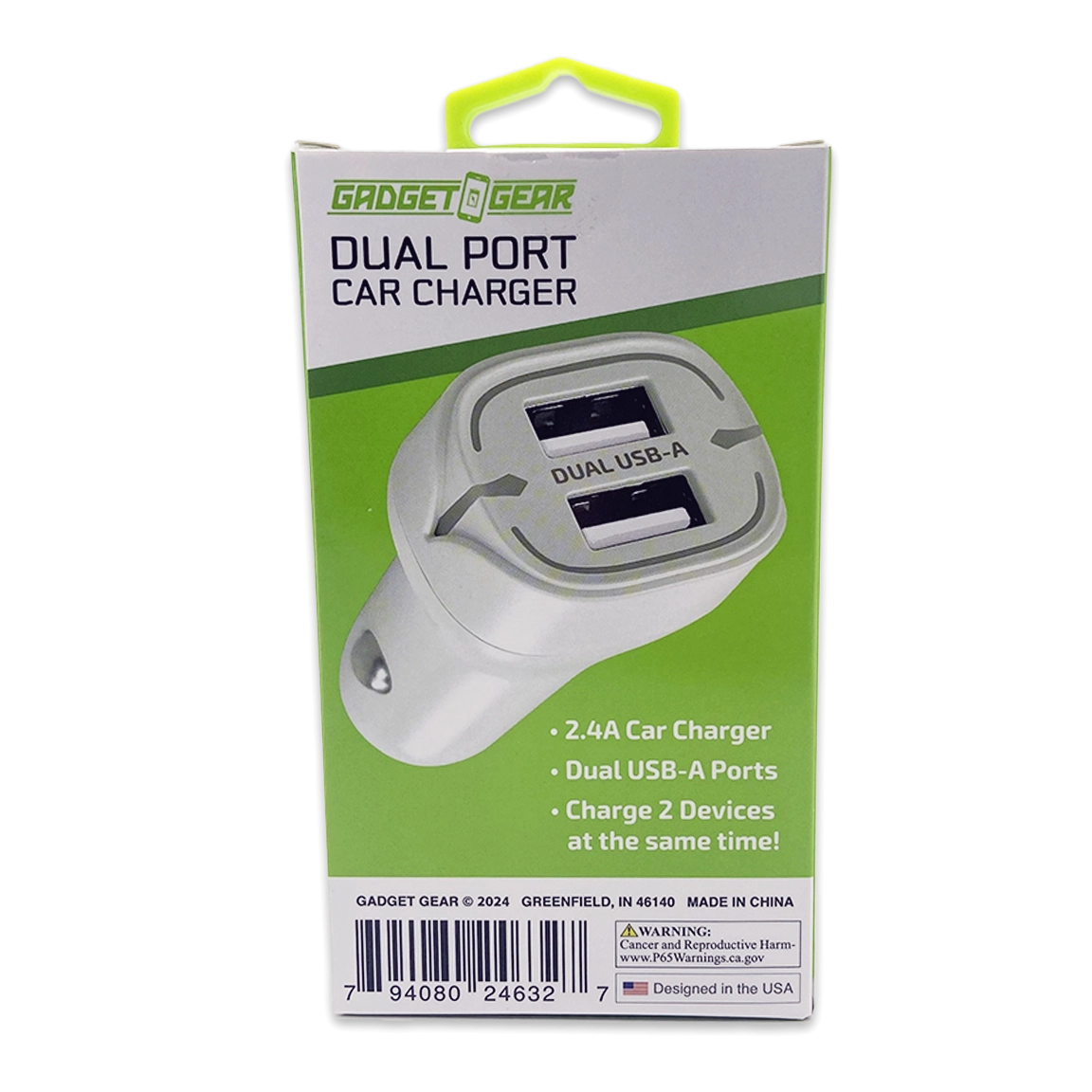 Car Charger with Dual USB Ports 2.4 Amp - 3 Pieces Per Pack 24632