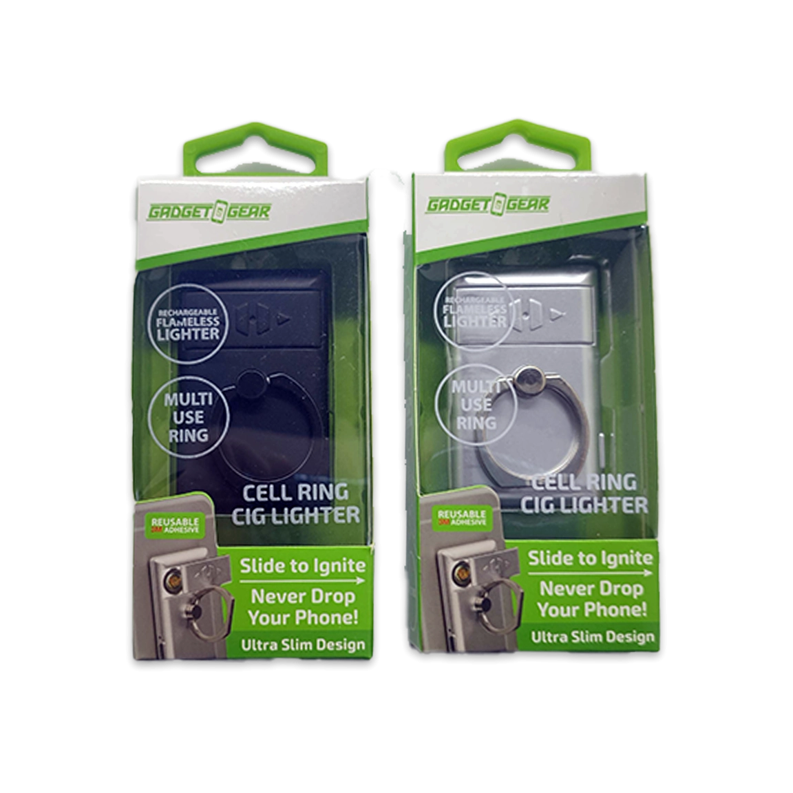 Cell Phone Ring Attachment with USB Coil Lighter - 6 Pieces Per Retail Ready Display 25071
