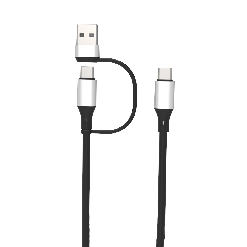 Charging Cable Quick Switch 2 in 1 Multi-Head USB to USB-C 20FT 100W - 6 Pieces Per Retail Ready Display 25823