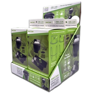 Cup Holder Multi-Port Wireless Charger - 4 Pieces Per Retail Ready Display 23765