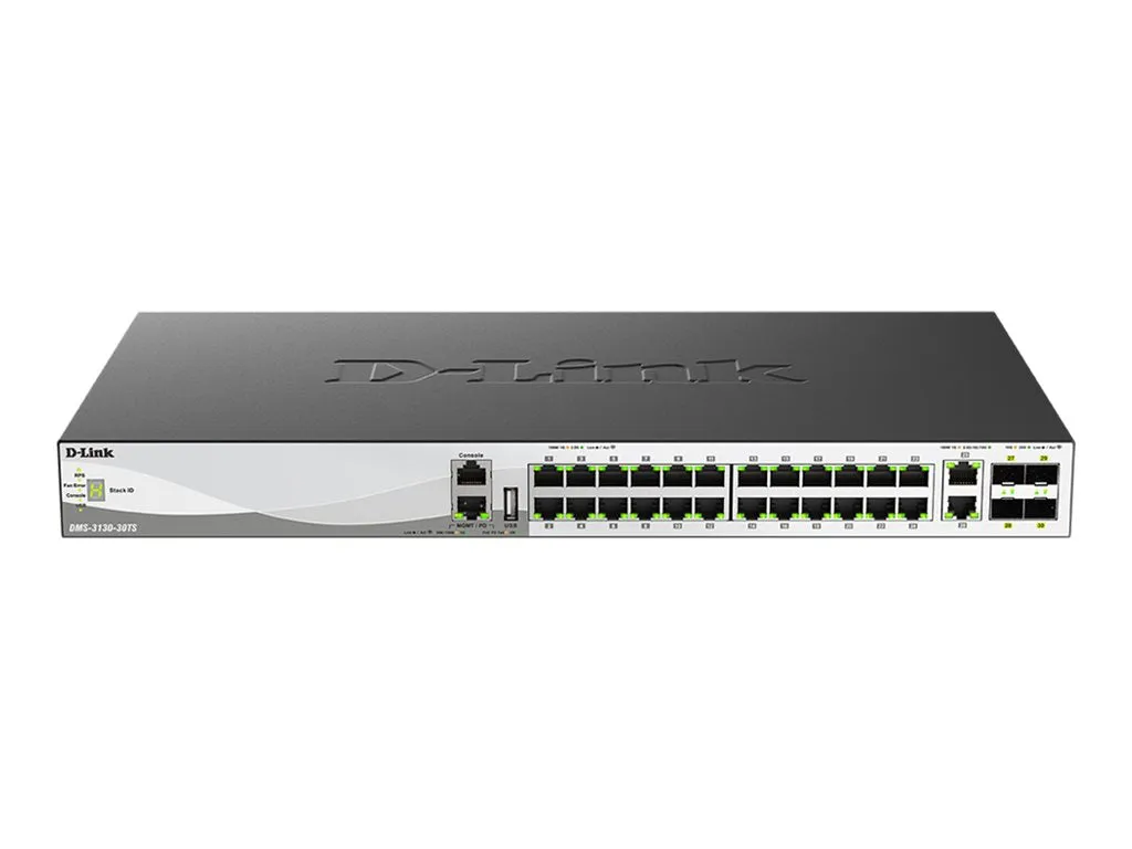 D-Link DMS 3130-30TS - Switch - L3 - managed - 24 x 100/1000/2.5G   2 x 100/1000/2.5G/5G/10G   4 x 10 Gigabit / 25 Gigabit SFP28 DMS-3130-30TS