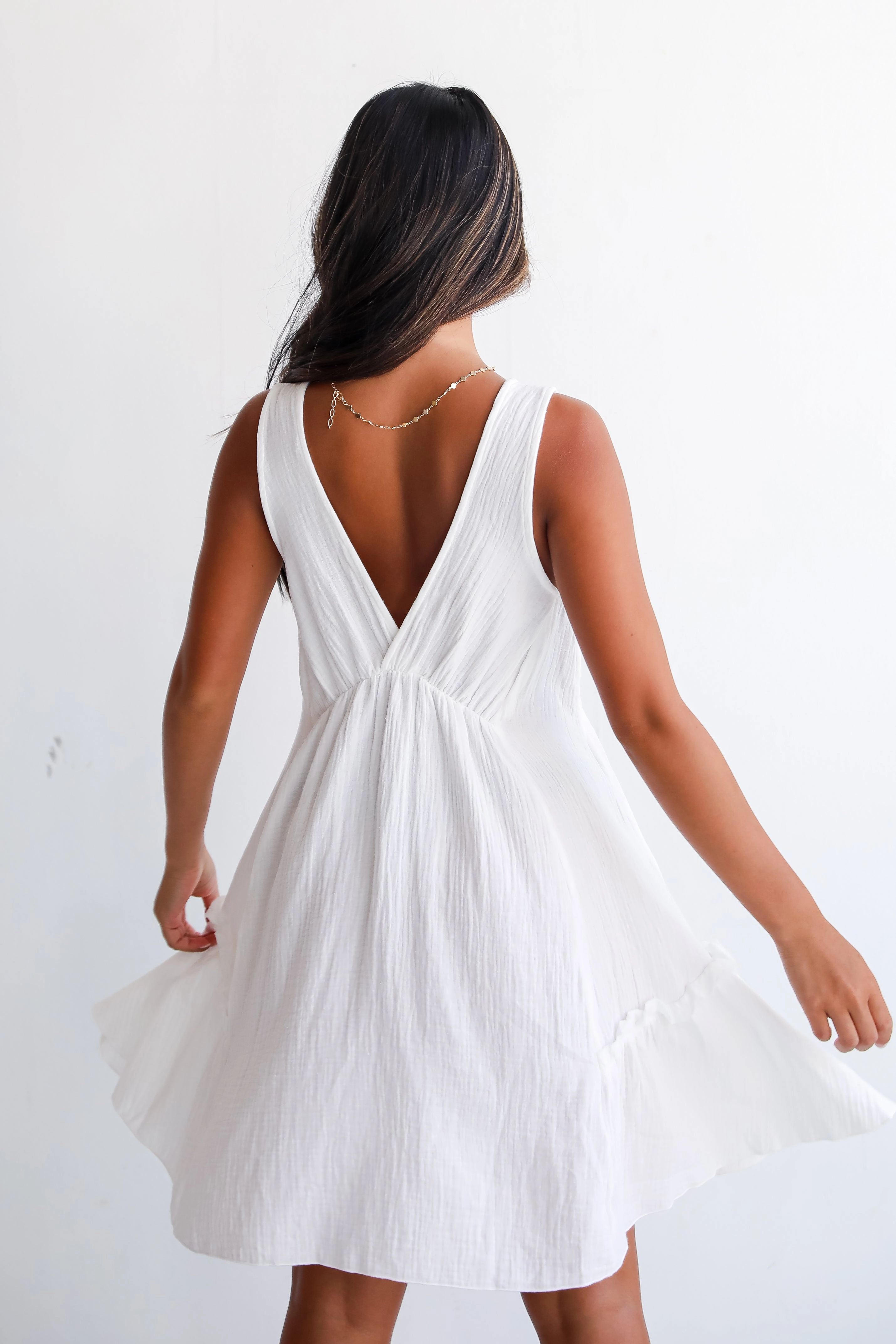 FINAL SALE - Distinctly Perfect White Linen Mini Dress