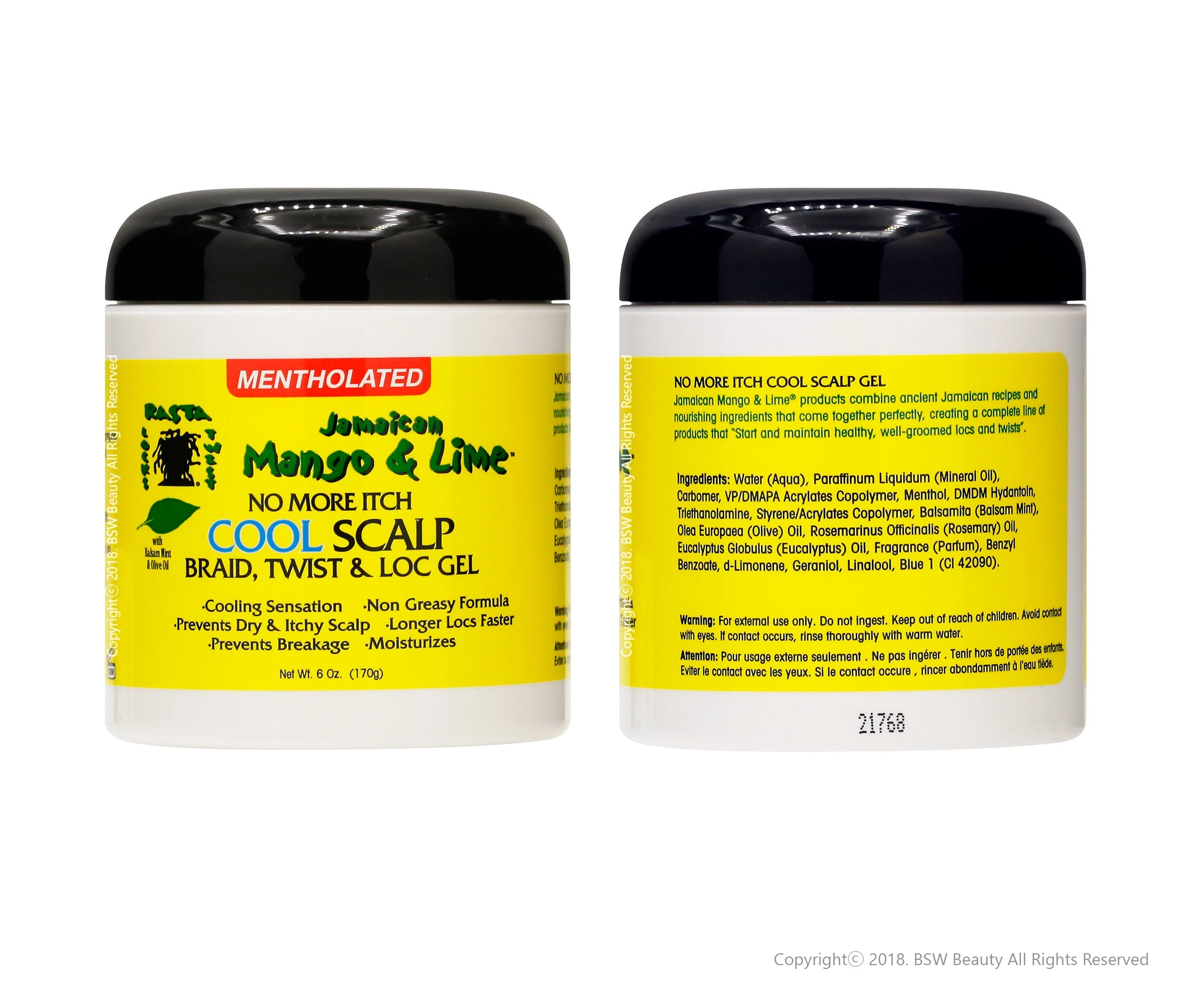JAMAICAN MANGO & LIME NO MORE ITCH COOL SCALP BRAID, TWIST & LOC GEL 6oz
