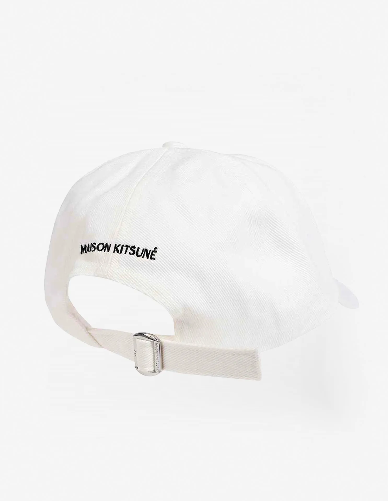 Large Fox Head Embroidery 6p Cap White