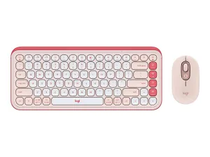 Logitech POP Icon Combo - Keyboard and mouse set - wireless - Bluetooth LE - QWERTY - English - rose, off-white 920-013105