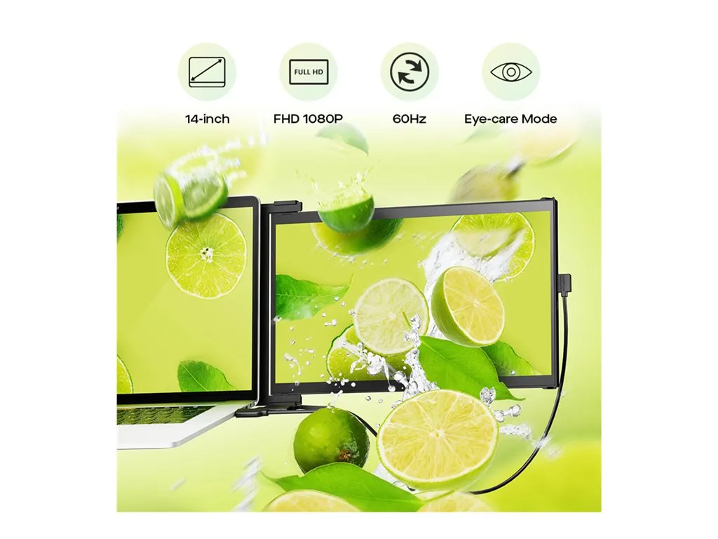 Mobile Pixels DUEX Max DS - LCD monitor - 14.1 - portable - 1920 x 1080 Full HD (1080p) @ 60 Hz - IPS - 300 cd/mï¿½ - 700:1 - 101-1007P06