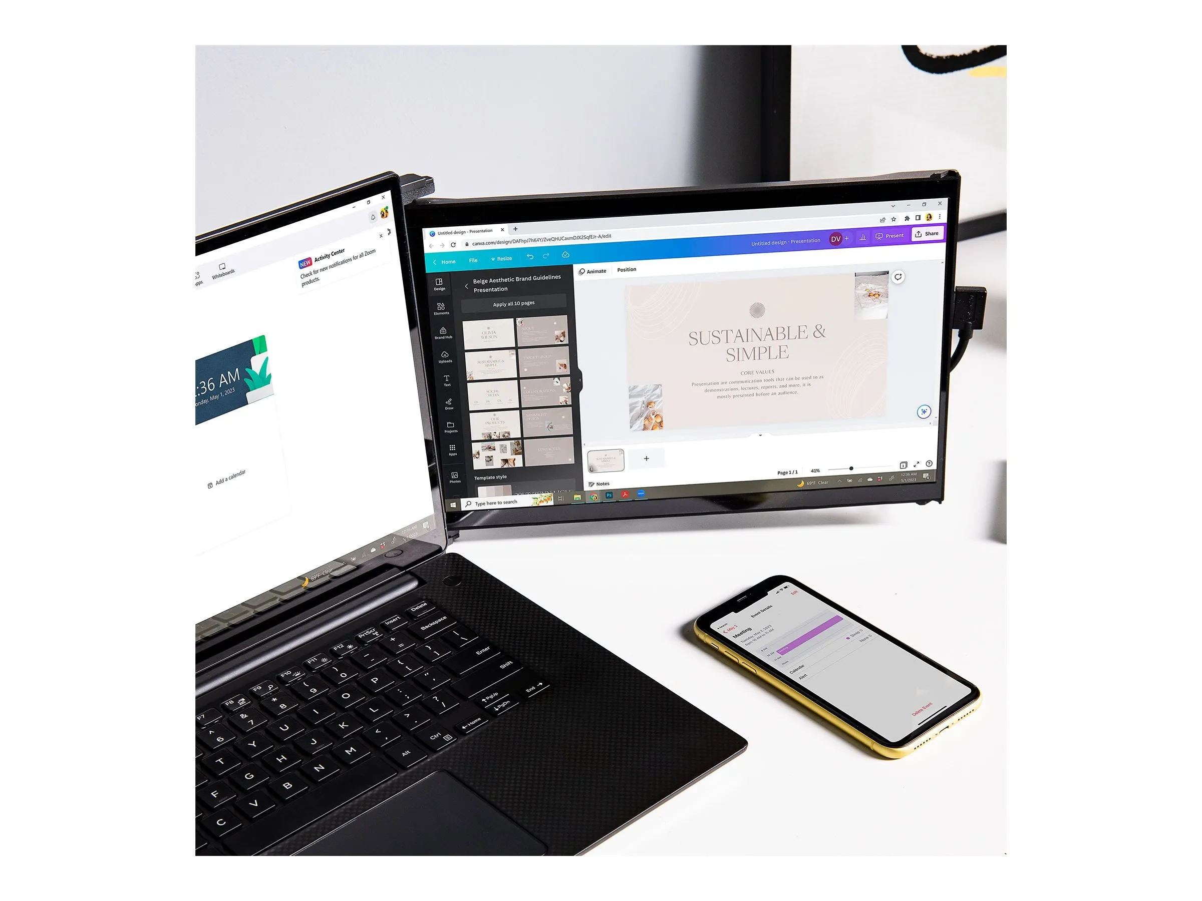 Mobile Pixels DUEX Max DS - LCD monitor - 14.1 - portable - 1920 x 1080 Full HD (1080p) @ 60 Hz - IPS - 300 cd/mï¿½ - 700:1 - 101-1007P06