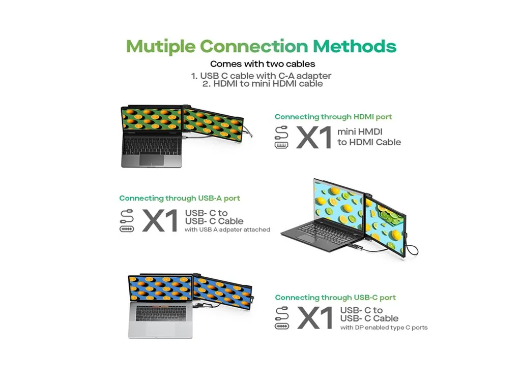Mobile Pixels DUEX Max DS - LCD monitor - 14.1 - portable - 1920 x 1080 Full HD (1080p) @ 60 Hz - IPS - 300 cd/mï¿½ - 700:1 - 101-1007P06