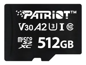 Patriot VX Series - Flash memory card - 512 GB - A2 / Video Class V30 / UHS-I U3 / Class10 - microSDXC UHS-I U3 PSF512GVX32MCX