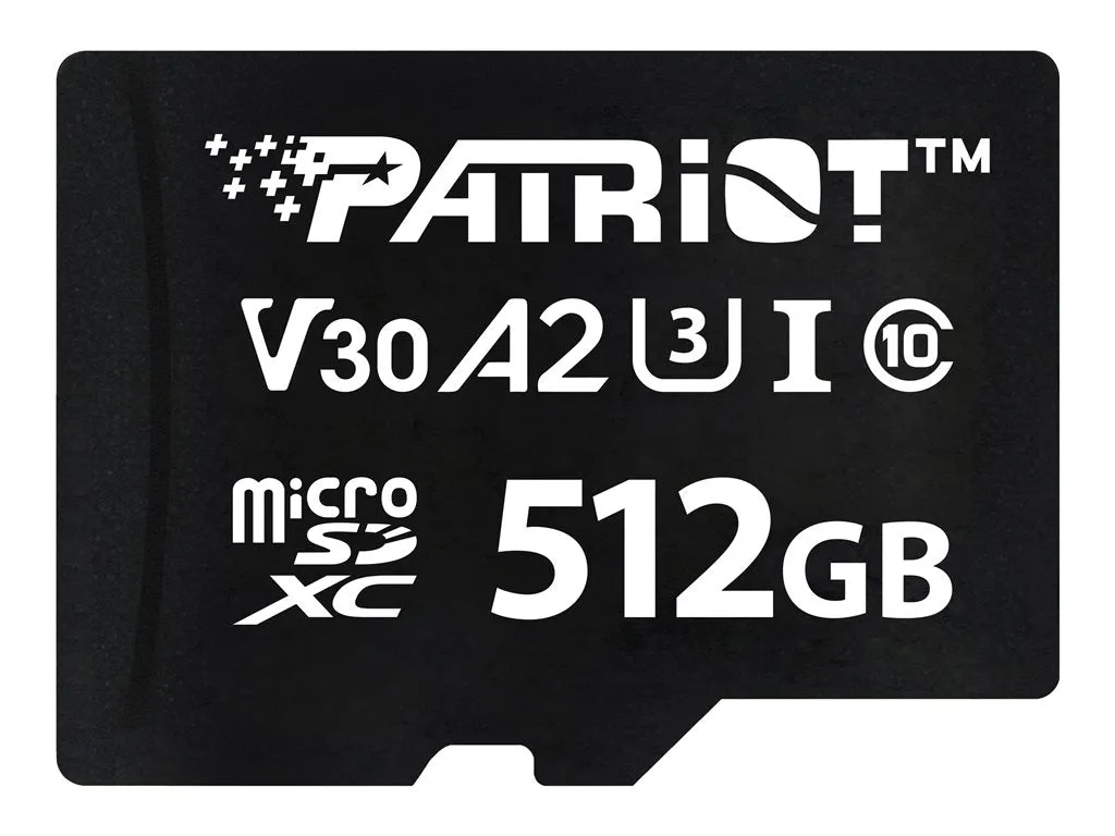 Patriot VX Series - Flash memory card - 512 GB - A2 / Video Class V30 / UHS-I U3 / Class10 - microSDXC UHS-I U3 PSF512GVX32MCX