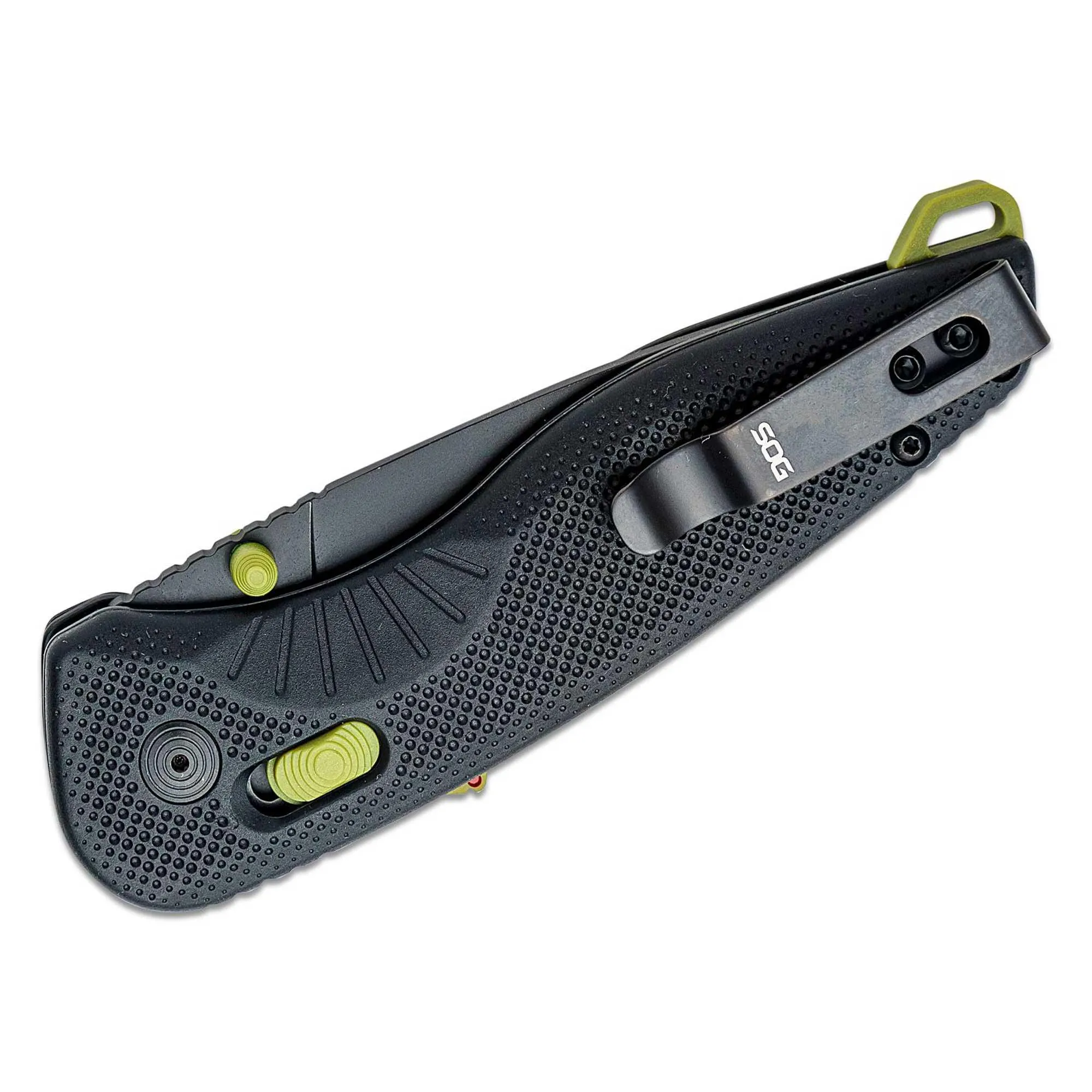 SOG Folding Knife - Aegis AT Tanto Flat Blade Black and Moss Handle | 11-41-09-41