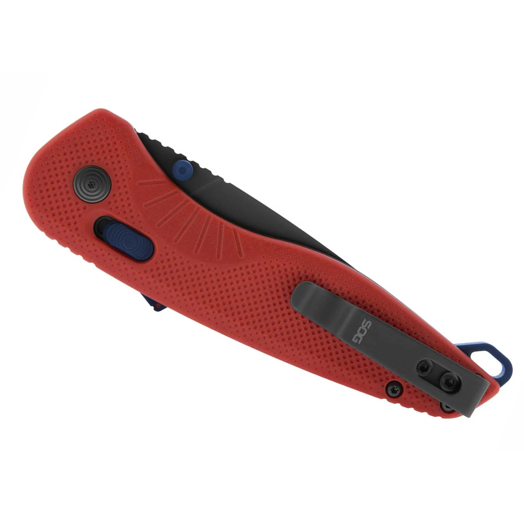 SOG Folding Knife - Aegis AT Tanto Steel Blade Red and Indigo Handle | 11-41-08-41
