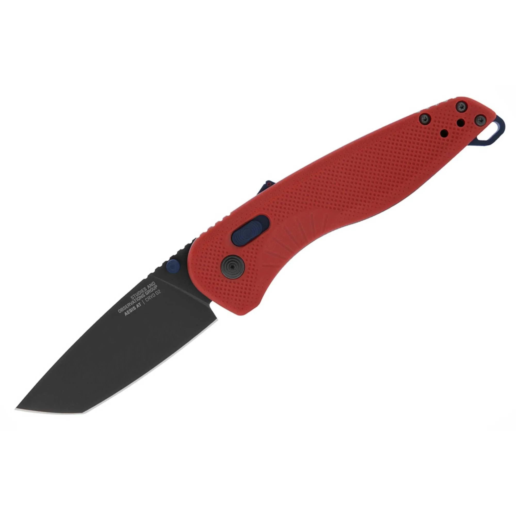 SOG Folding Knife - Aegis AT Tanto Steel Blade Red and Indigo Handle | 11-41-08-41