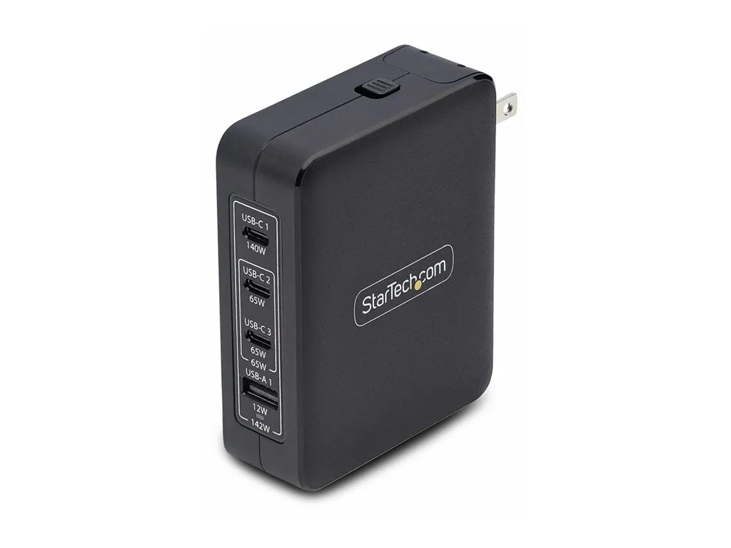StarTech.com 140W USB-C Wall Charger, USB-C/USB-A, PD GaN Power Adapter - Power adapter - GaN technology - 140 Watt - 5 A - Power 3114GCN-WALL-CHARGER
