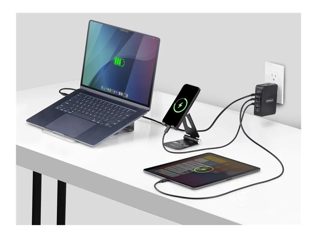 StarTech.com 140W USB-C Wall Charger, USB-C/USB-A, PD GaN Power Adapter - Power adapter - GaN technology - 140 Watt - 5 A - Power 3114GCN-WALL-CHARGER