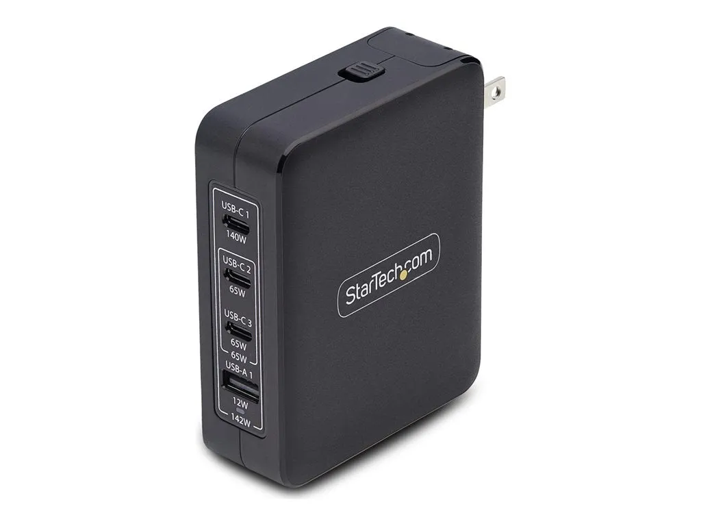 StarTech.com 140W USB-C Wall Charger, USB-C/USB-A, PD GaN Power Adapter - Power adapter - GaN technology - 140 Watt - 5 A - Power 3114GCN-WALL-CHARGER