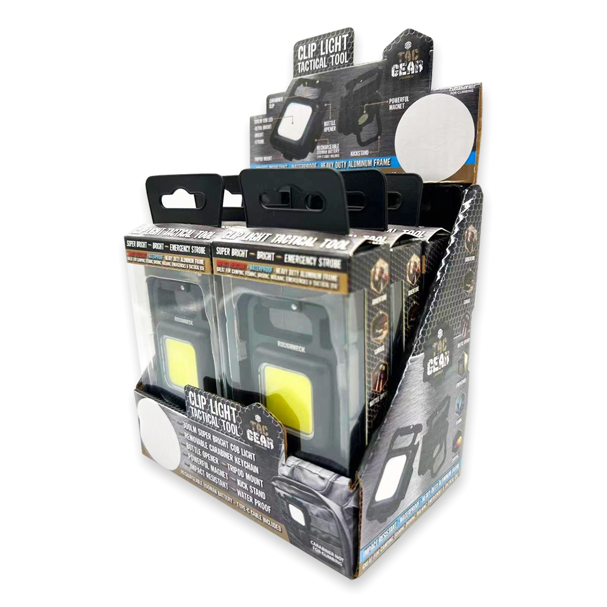Tactical Tool with LED Clip Light - 6 Pieces Per Retail Ready Display 24345