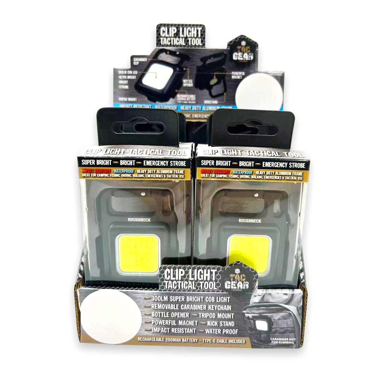 Tactical Tool with LED Clip Light - 6 Pieces Per Retail Ready Display 24345