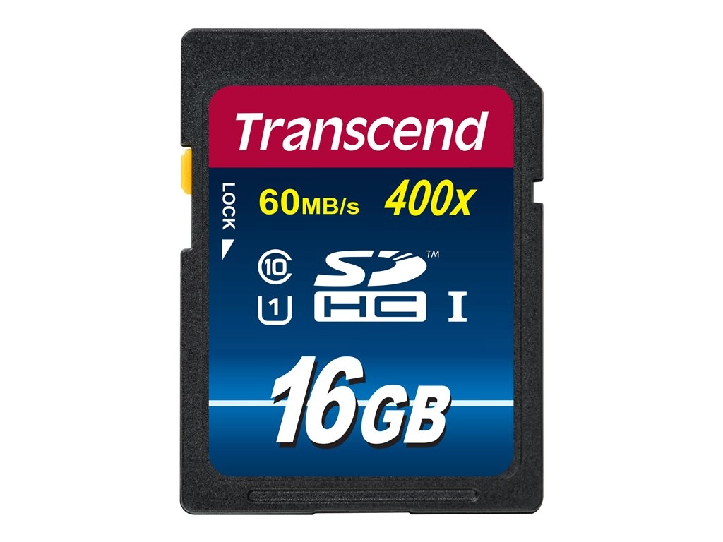 Transcend Premium - Flash memory card - 16 GB - UHS Class 1 / Class10 - 400x - SDHC UHS-I TS16GSDU1